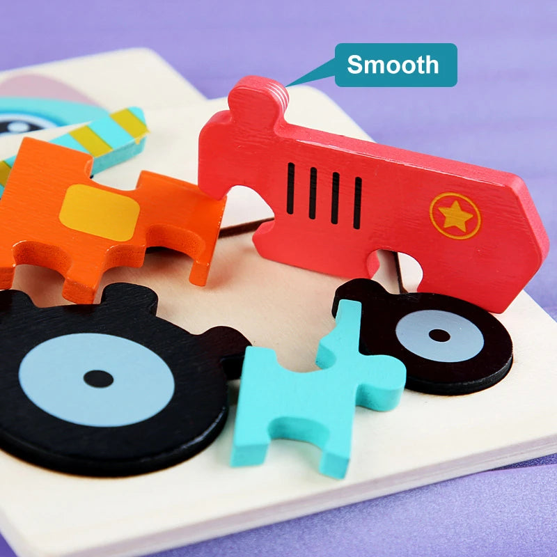 Wooden Picture Matching Puzzle Board