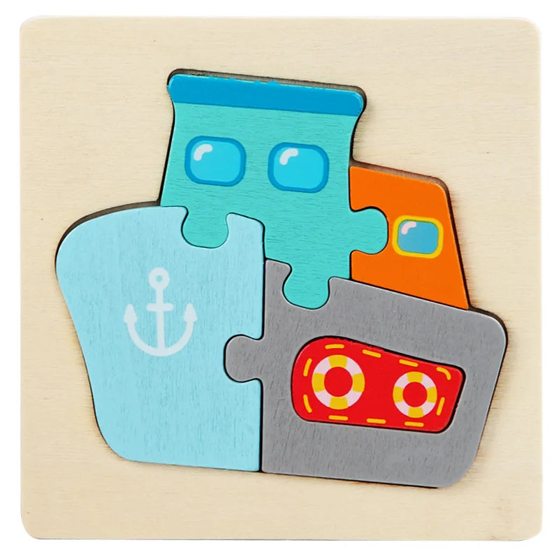 Wooden Picture Matching Puzzle Board