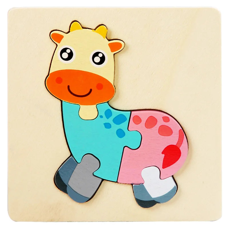 Wooden Picture Matching Puzzle Board