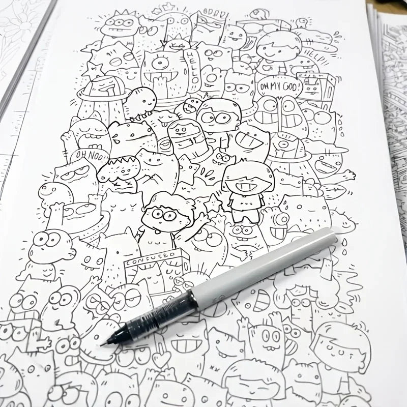 Line-Art Tracing & Colouring Book — 100 Pages