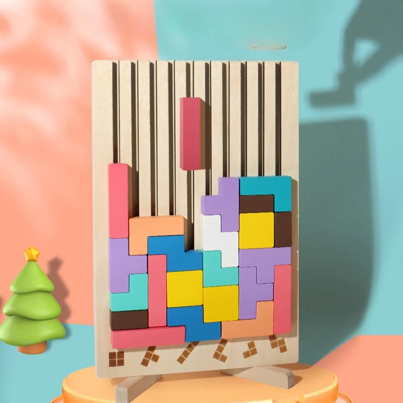 Wooden Building Blocks & Balance Puzzle