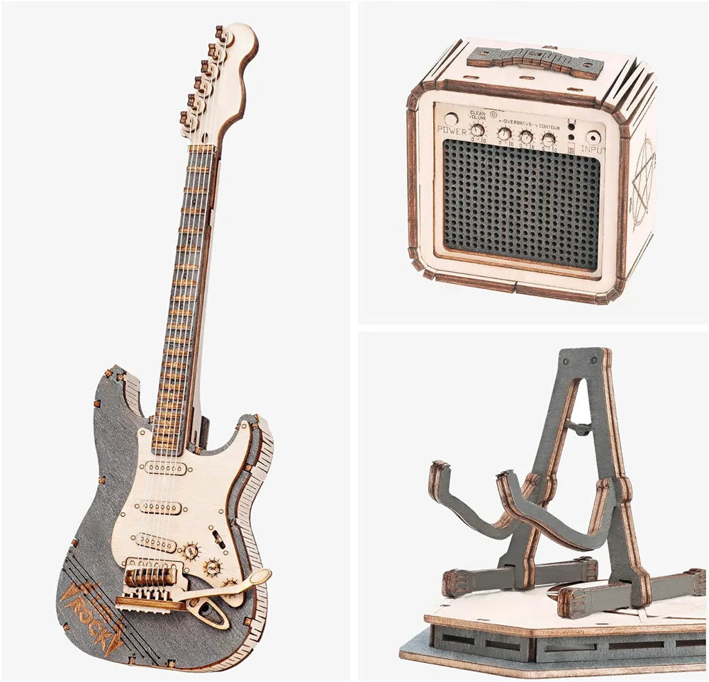 ROKR Wooden Guitar Model Kit — Ages 14+ — product detail 4