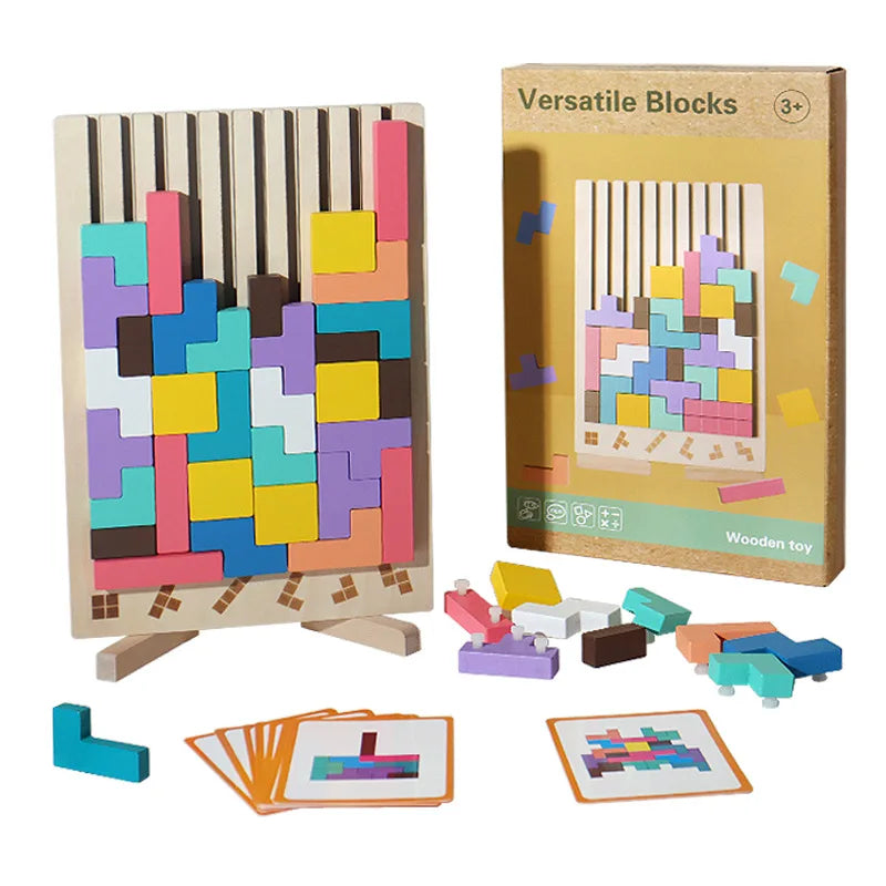 Wooden Building Blocks & Balance Puzzle
