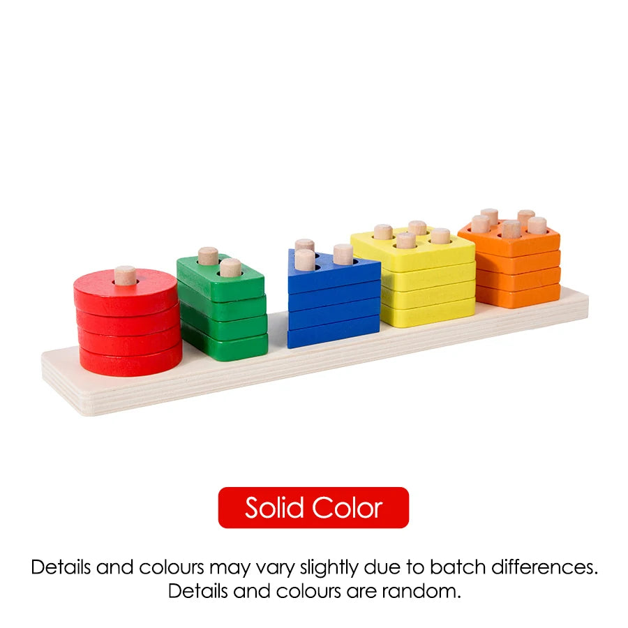 Wooden Shape Sorting & Stacking Board