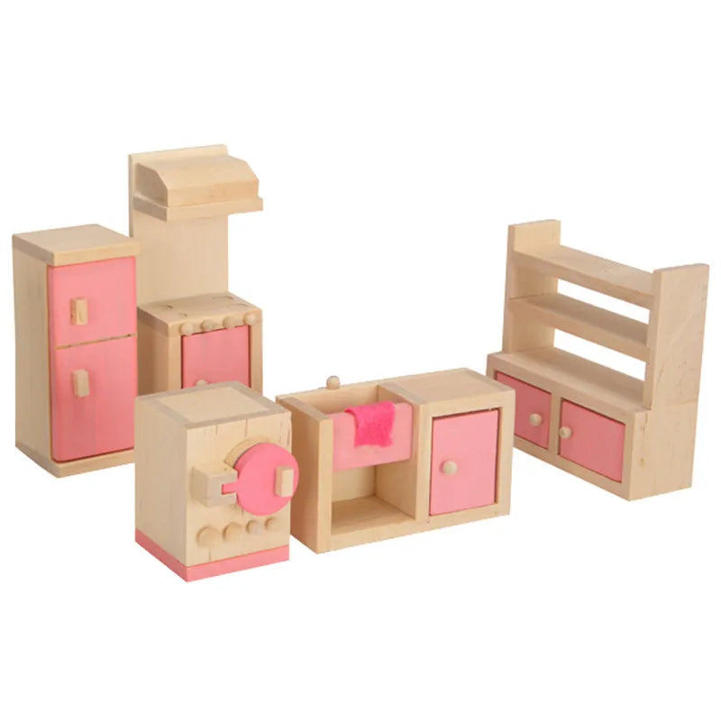 Wooden Dollhouse Furniture Collection