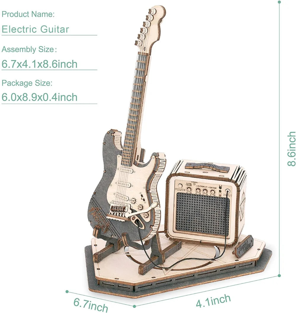 ROKR Wooden Guitar Model Kit — Ages 14+ — product detail 2
