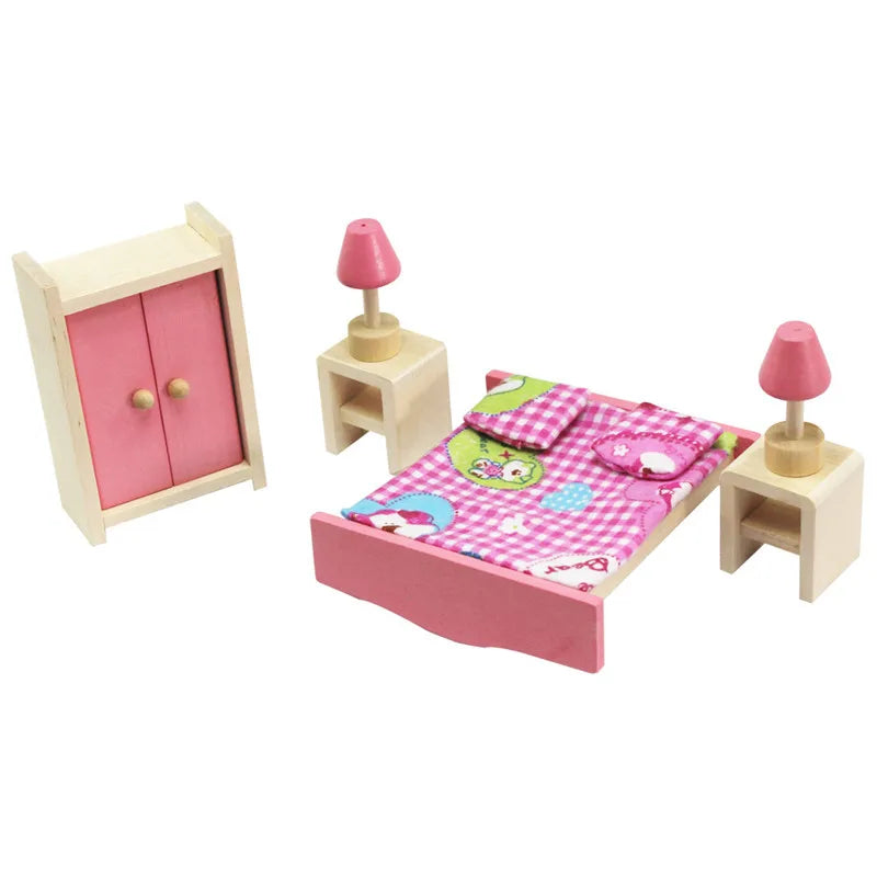 Wooden Dollhouse Furniture Collection