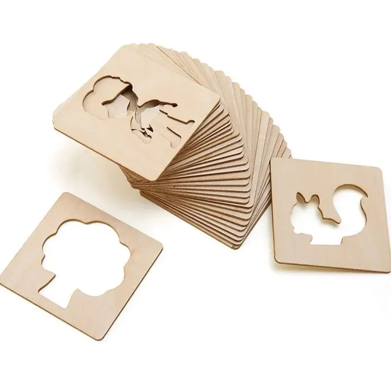 Wooden Drawing Stencil Set