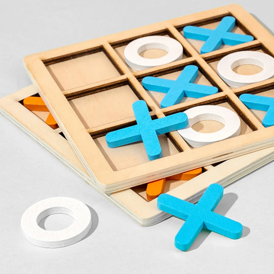 Wooden Noughts & Crosses Game