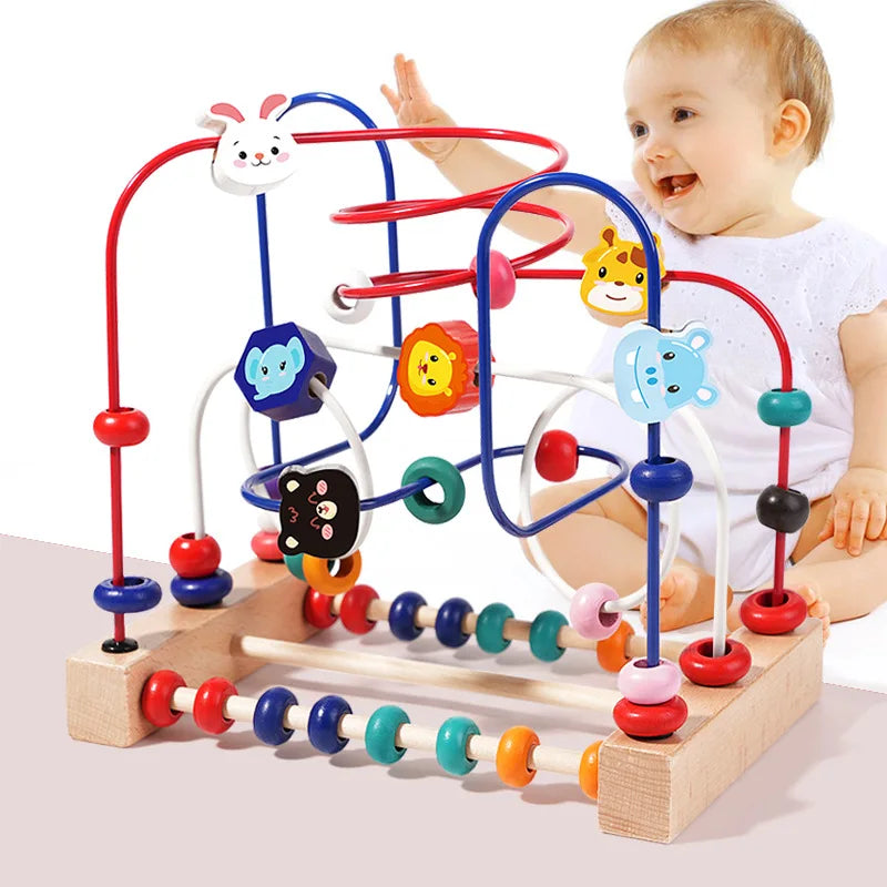 Wooden Bead Maze & Counting Play Set