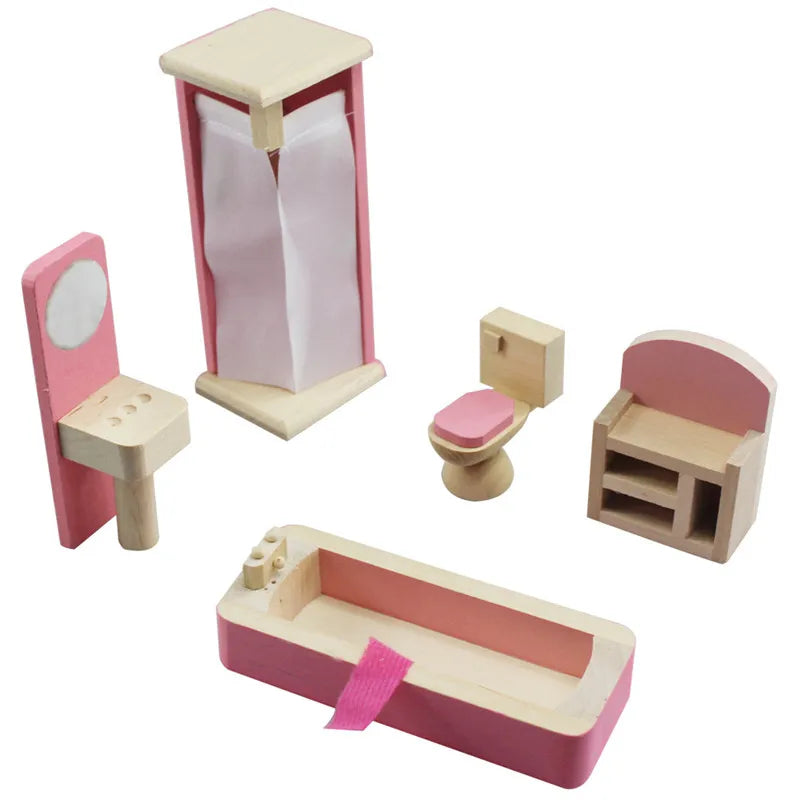 Wooden Dollhouse Furniture Collection