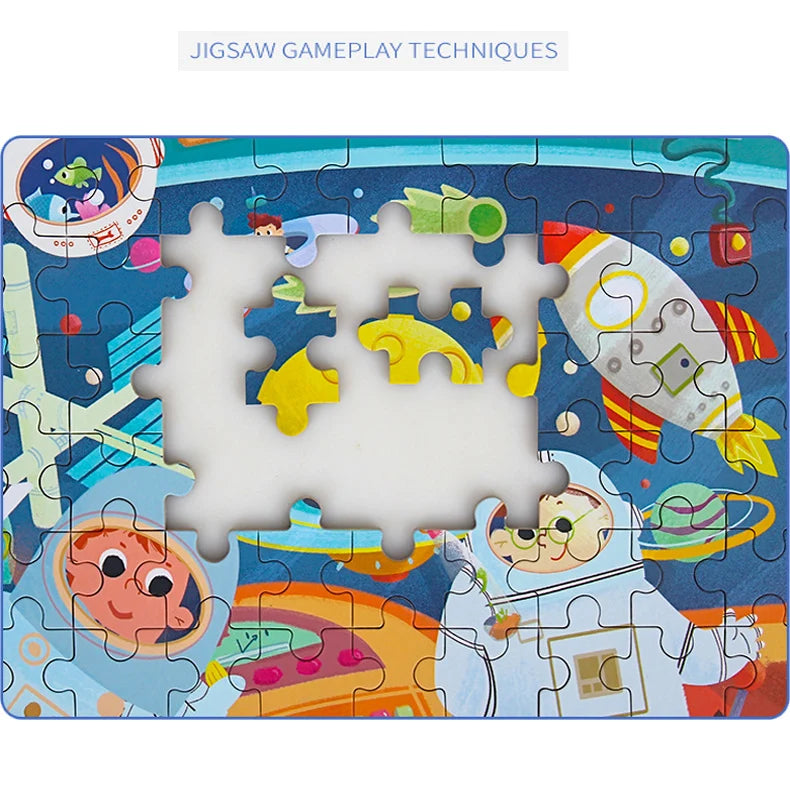 Wooden Jigsaw Puzzle in a Storage Tin — 60 Pieces