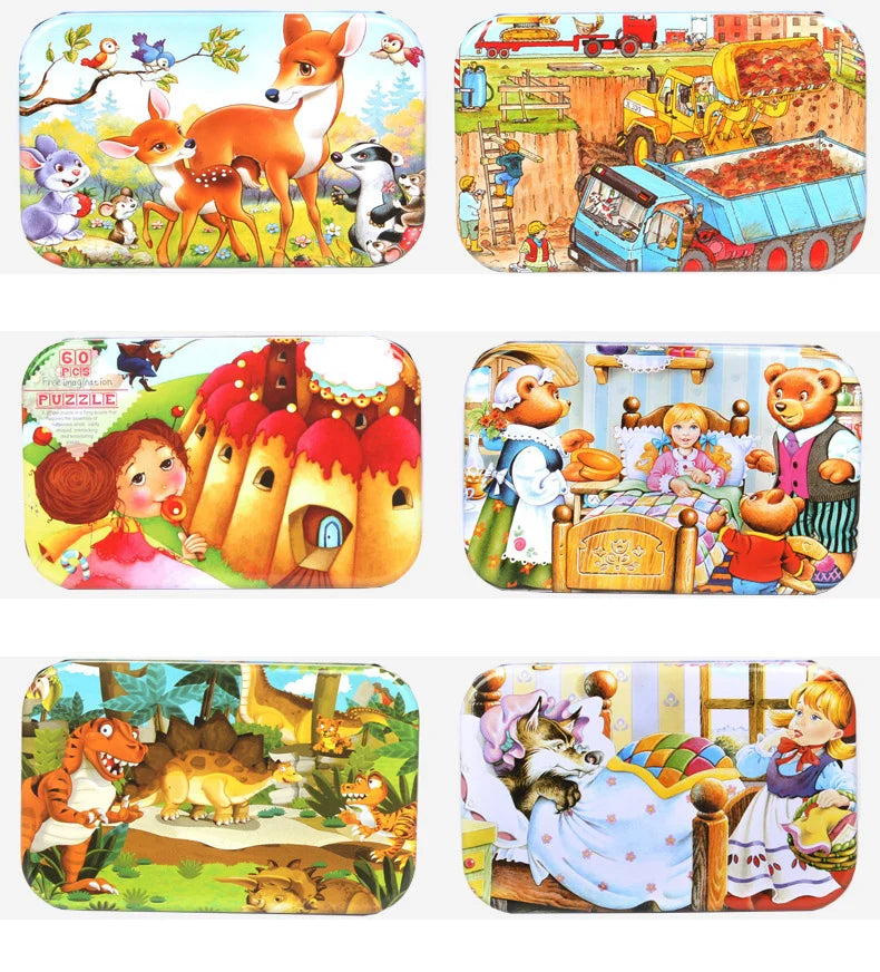 Wooden Jigsaw Puzzle in a Storage Tin — 60 Pieces