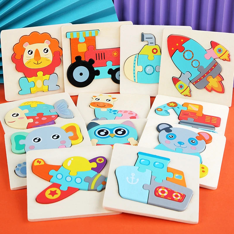 Wooden Picture Matching Puzzle Board