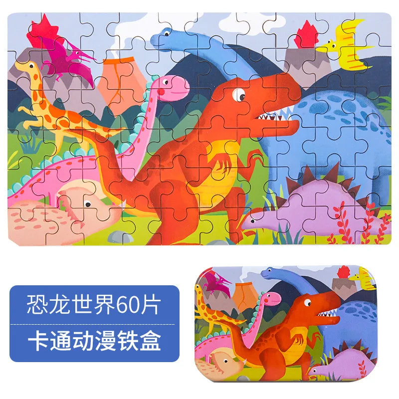 Wooden Jigsaw Puzzle in a Storage Tin — 60 Pieces