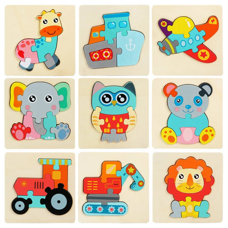 Wooden Picture Matching Puzzle Board