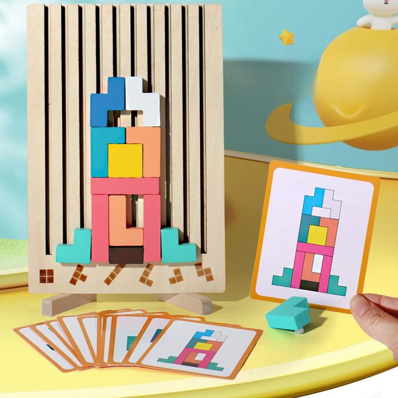 Wooden Building Blocks & Balance Puzzle