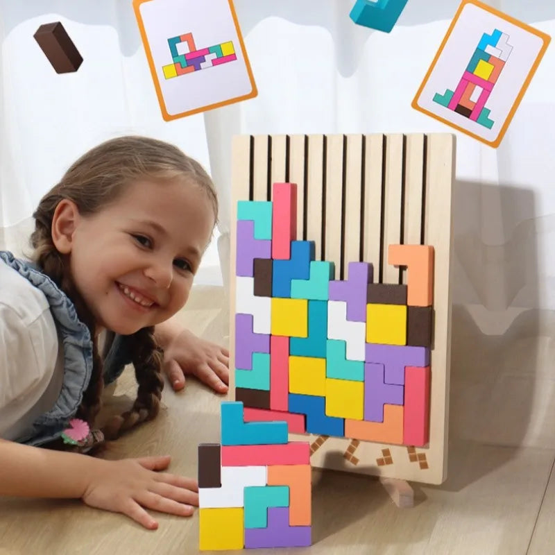 Wooden Building Blocks & Balance Puzzle