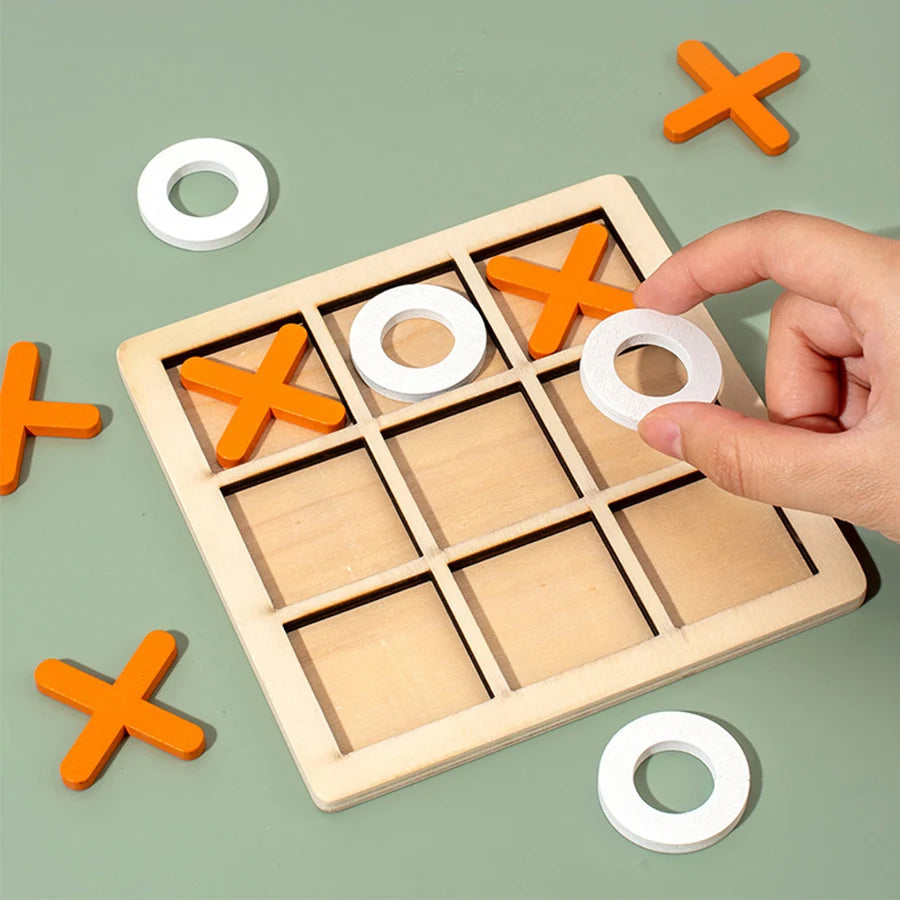 Wooden Noughts & Crosses Game