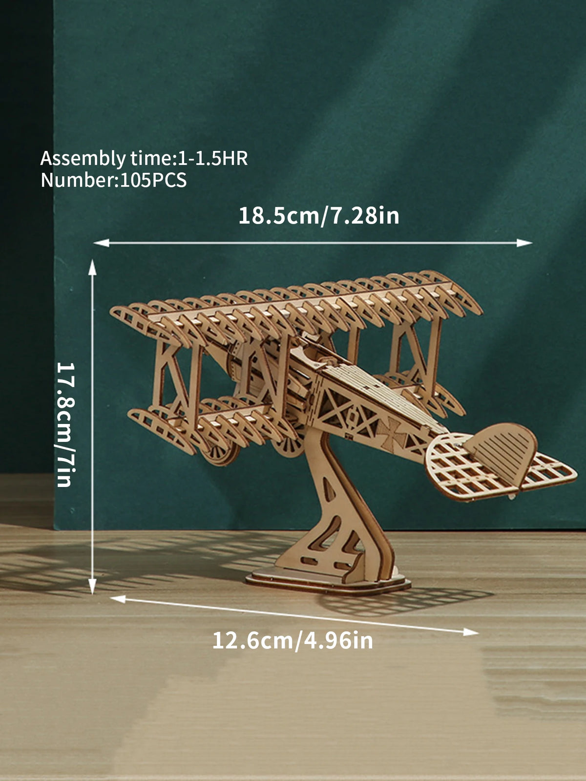 Wooden Biplane Model Kit — Ages 14+ — product detail 2