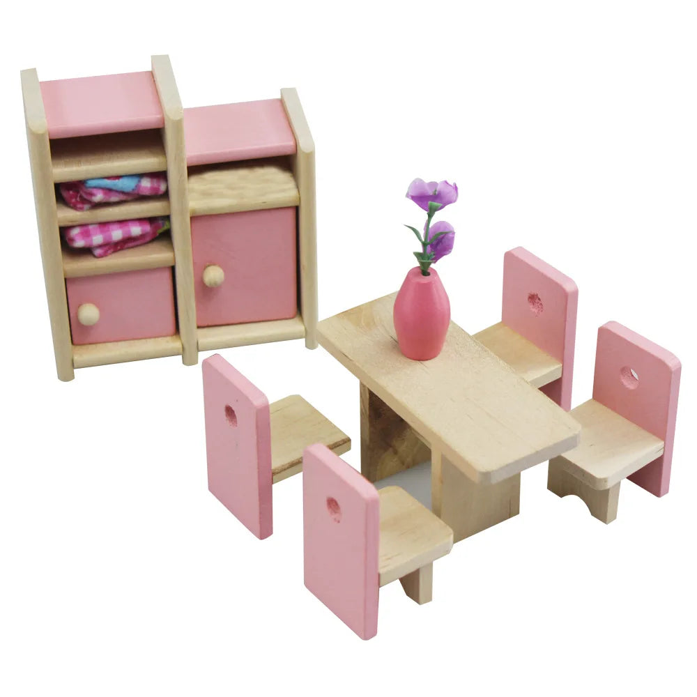 Wooden Dollhouse Furniture Collection