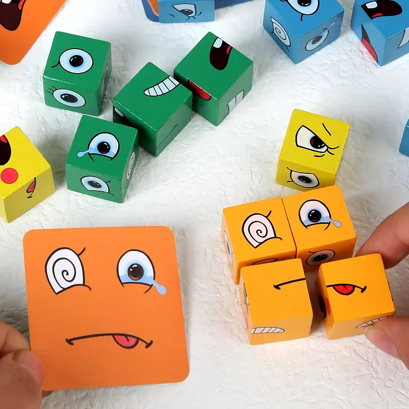 Expression-Matching Puzzle Blocks