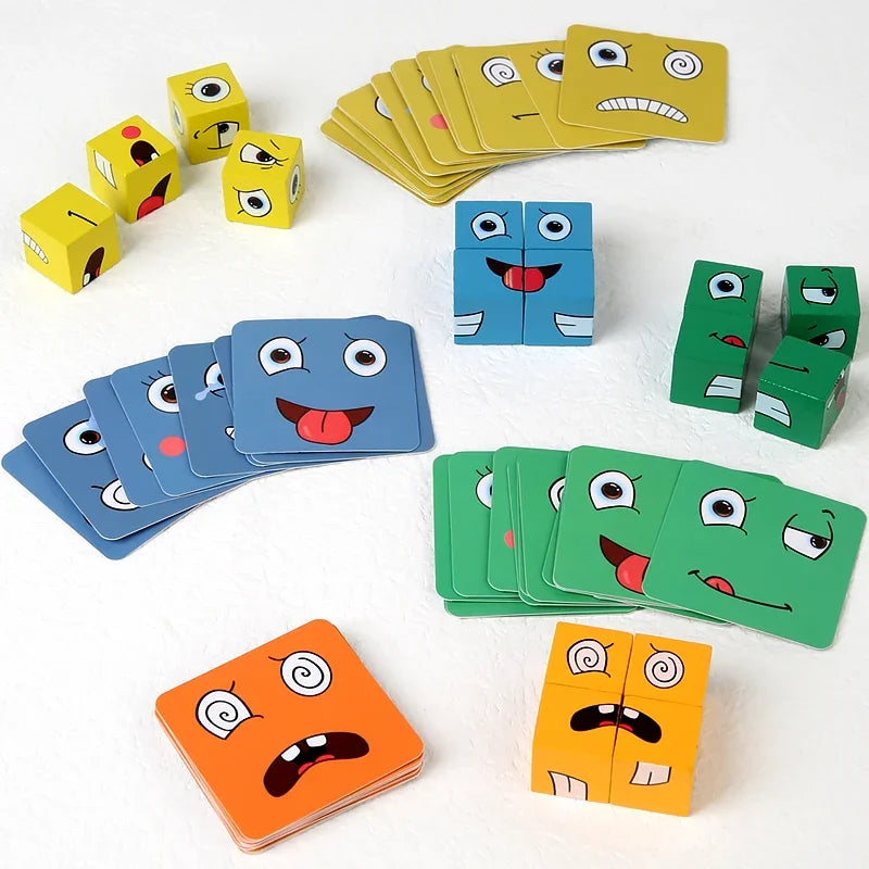 Expression-Matching Puzzle Blocks