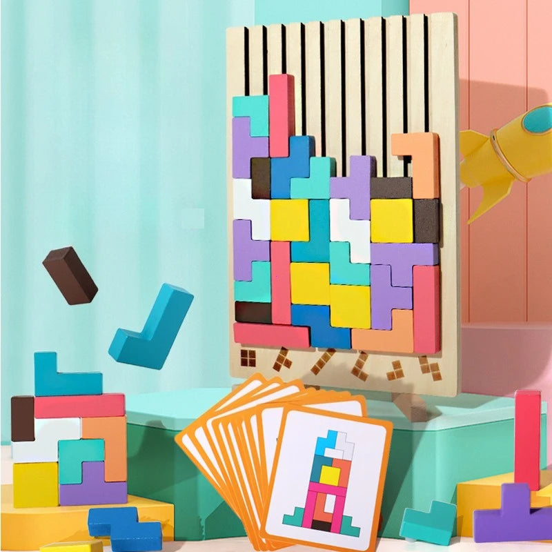 Wooden Building Blocks & Balance Puzzle