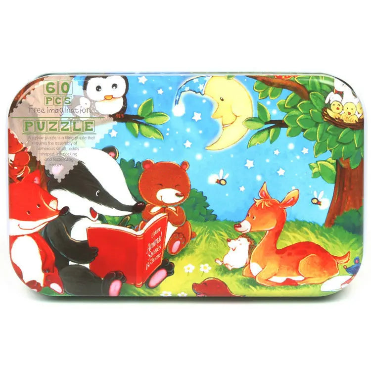 Wooden Jigsaw Puzzle in a Storage Tin — 60 Pieces