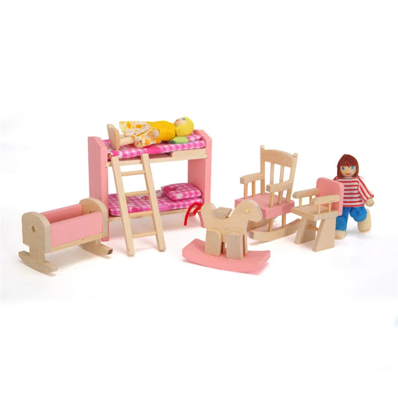 Wooden Dollhouse Furniture Collection