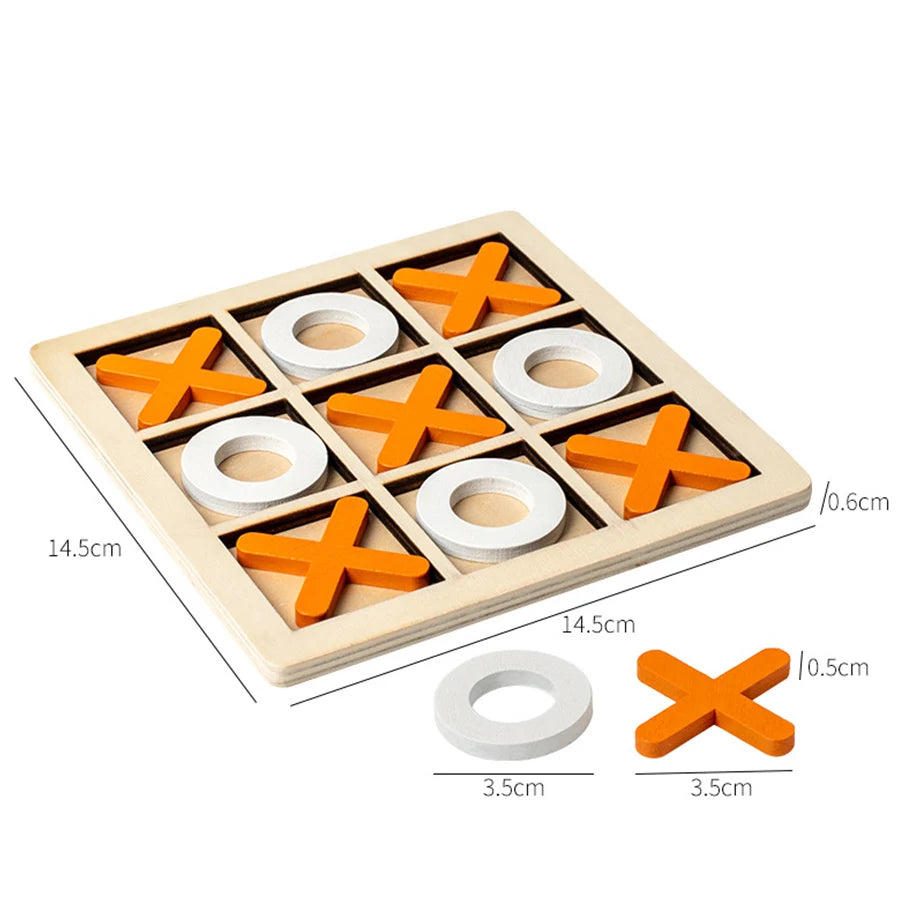 Wooden Noughts & Crosses Game
