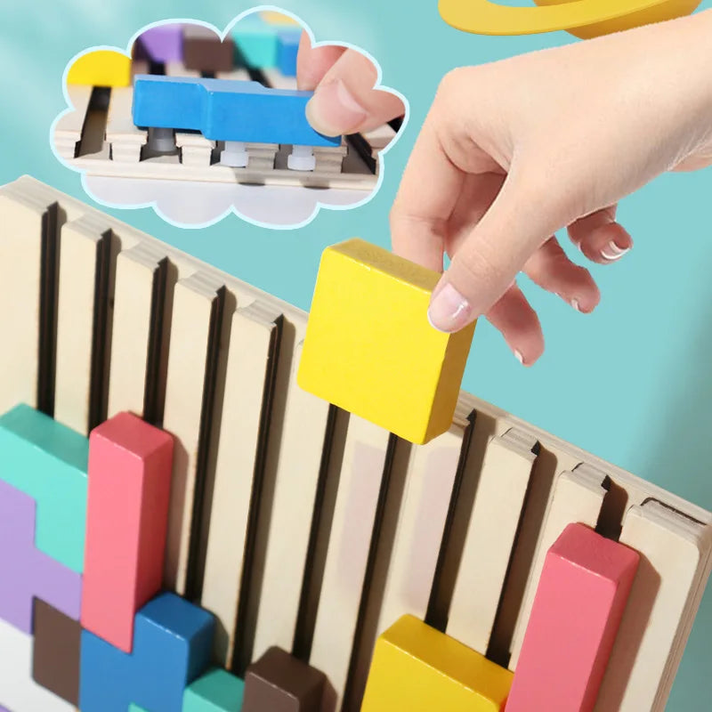 Wooden Building Blocks & Balance Puzzle
