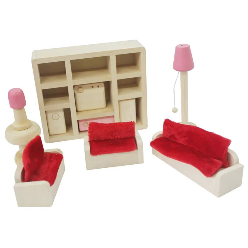 Wooden Dollhouse Furniture Collection