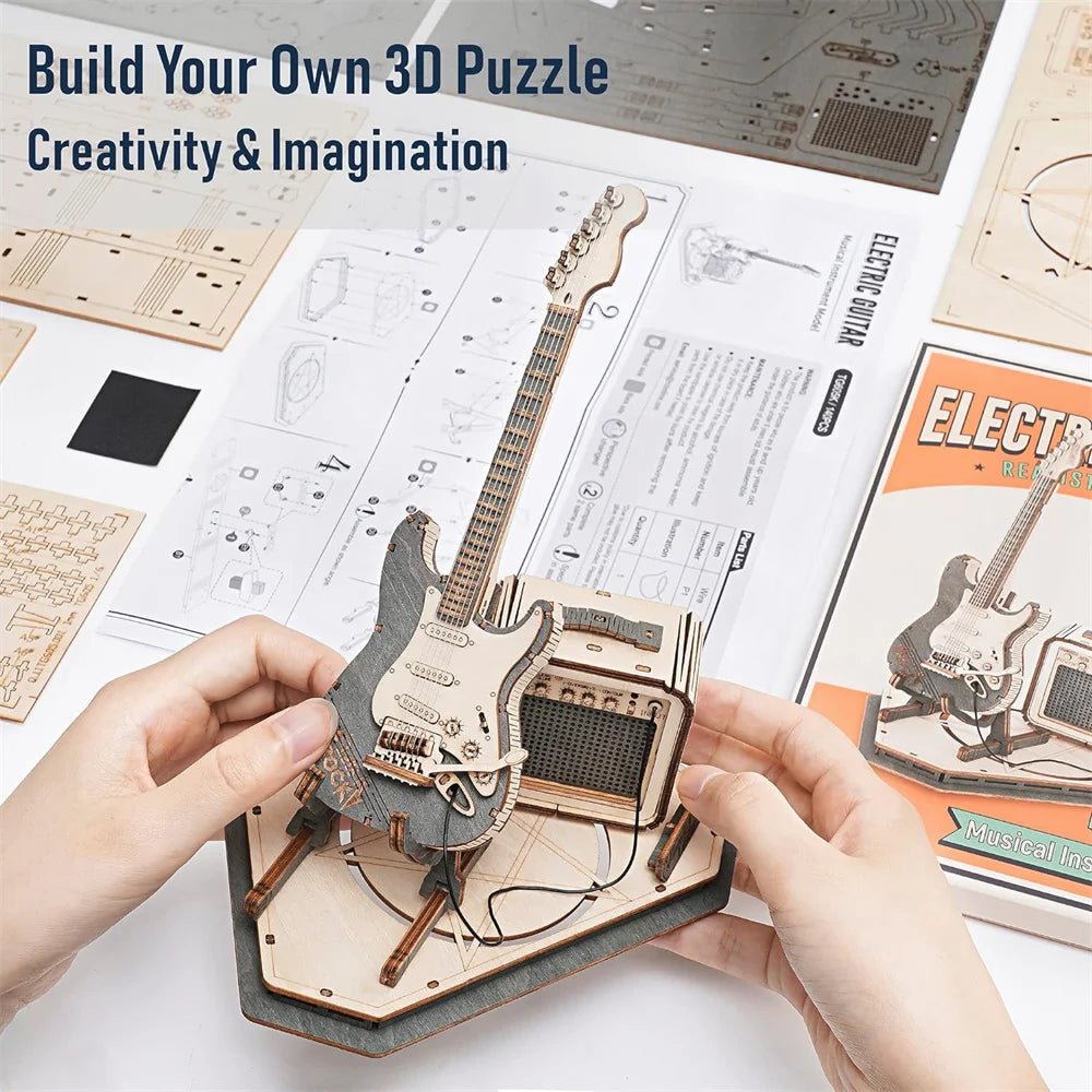 ROKR Wooden Guitar Model Kit — Ages 14+ — product detail 6