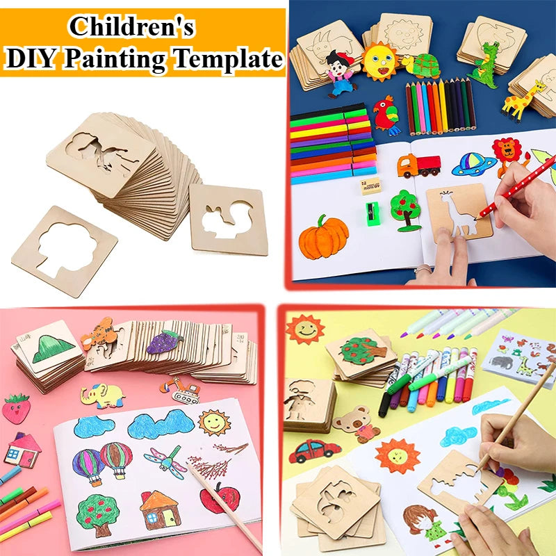 Wooden Drawing Stencil Set